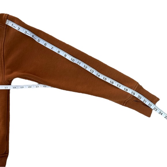 All In Motion Athletic Sweater XS Orange Brown Long Sleeve High Zip Neck Pocket - Picture 11 of 12